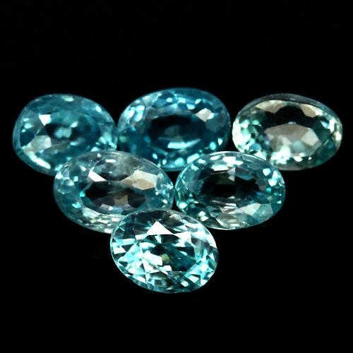 เพทายสีฟ้าทะเล (Zircon) 6.70 กะรัต 11 ชิ้น (0381)