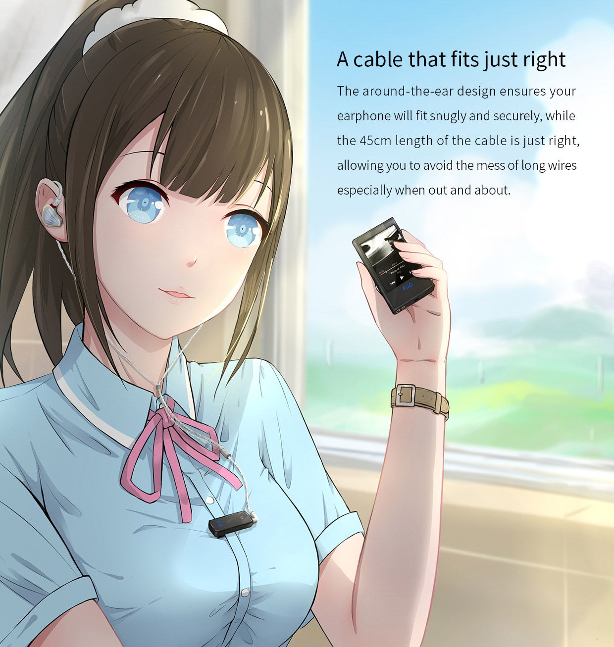 ขาย FiiO LC-3.5BS สายทองแดงชุบเงินถักแบบ High-Purity ขั้ว MMCX