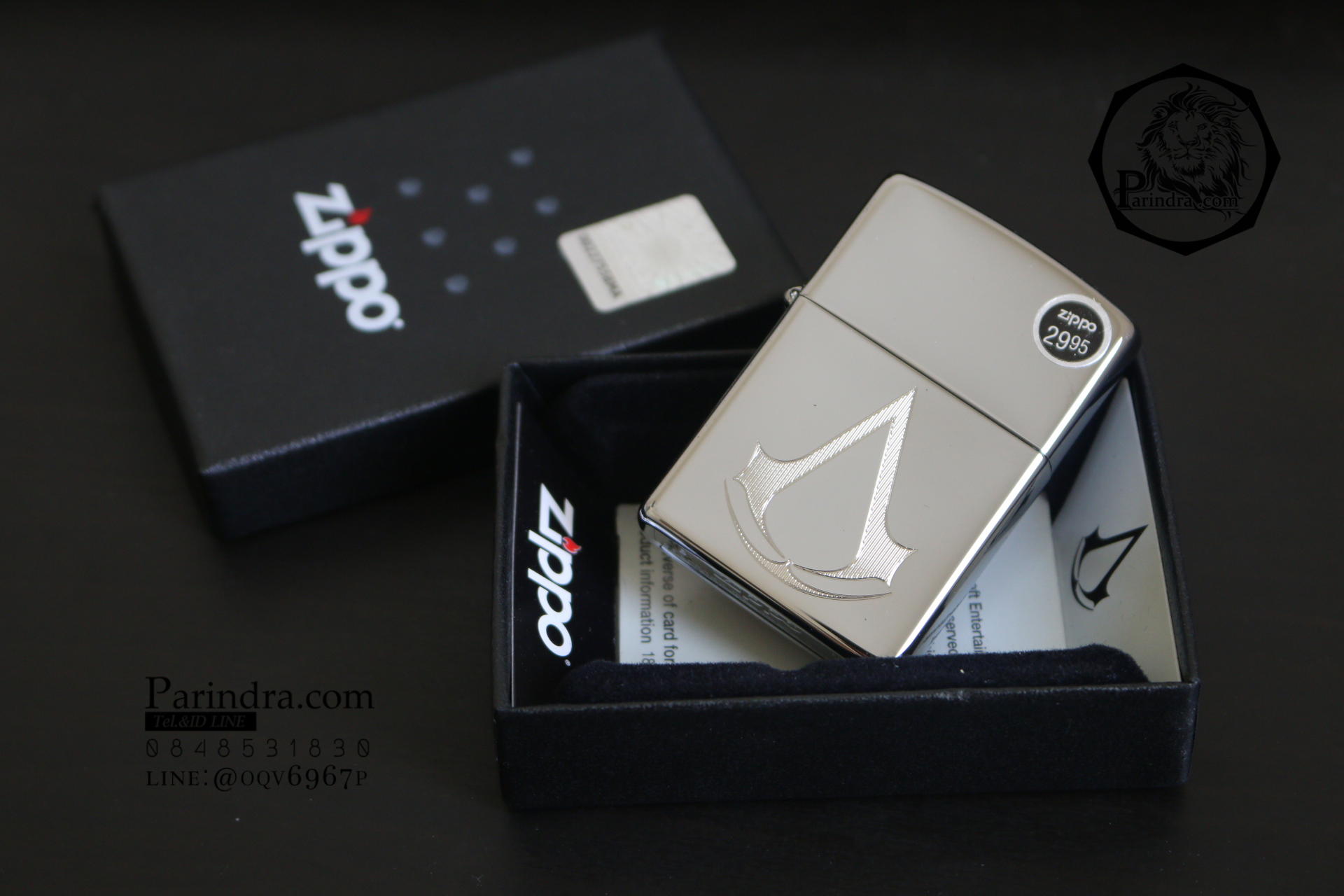 ไฟแช็ค Zippo 29486 Assassins Creed Chronicles High Polished Chrome แท้นำเข้า 100%