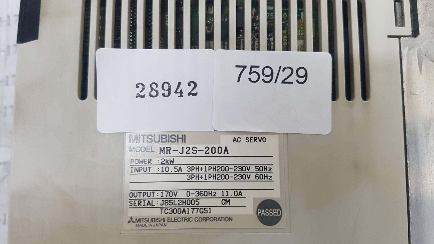 MR-J2S-200A SERVO DRIVE " MITSUBISHI "