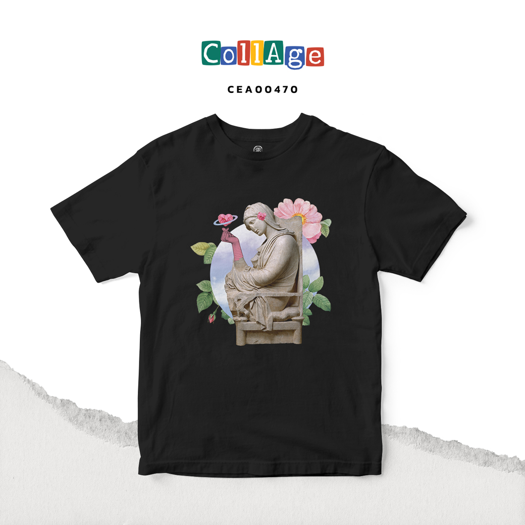 เสื้อยืดพิมพ์ลาย Collage Venus I รหัส CEA00470 สีดำ #เสื้อยืด #Collage