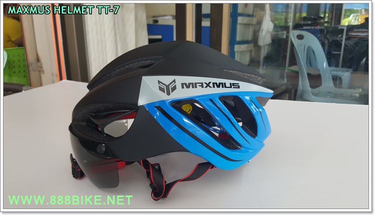 หมวกจักรยาน MAXMUS TT-7 แส่นติดหมวก (มีแว่น 2 ชิ้นเลนส์ดำ+ปรอท)