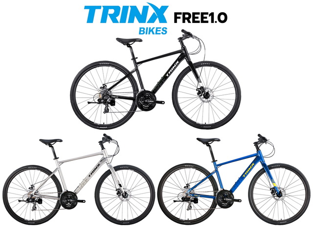 จักรยานไฮบริด TRINX รุ่น FREE 1.0 ล้อ 700C เกียร์ 21สปีด เฟรมอลู NEW2024