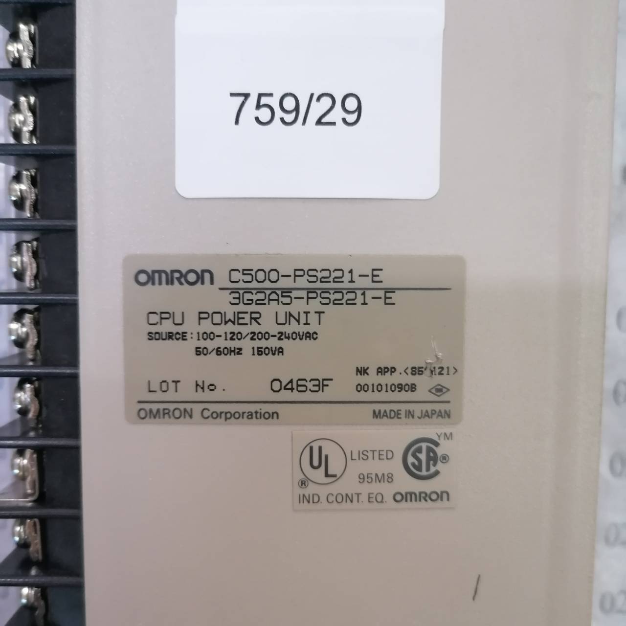 C500-PS221-E PLC " OMRON "