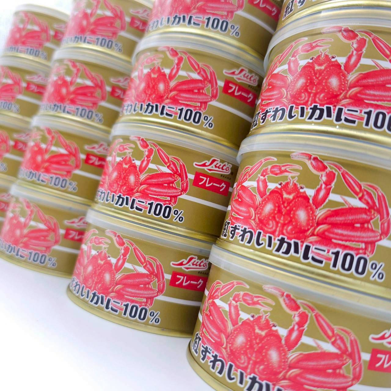 เนื้อปูซูไวจากฮอกไกโด เนื้อปูหิมะญี่ปุ่นแท้ Snowcrab 100% 紅ずわいがに フレーク缶 ขนาด 100 กรัม