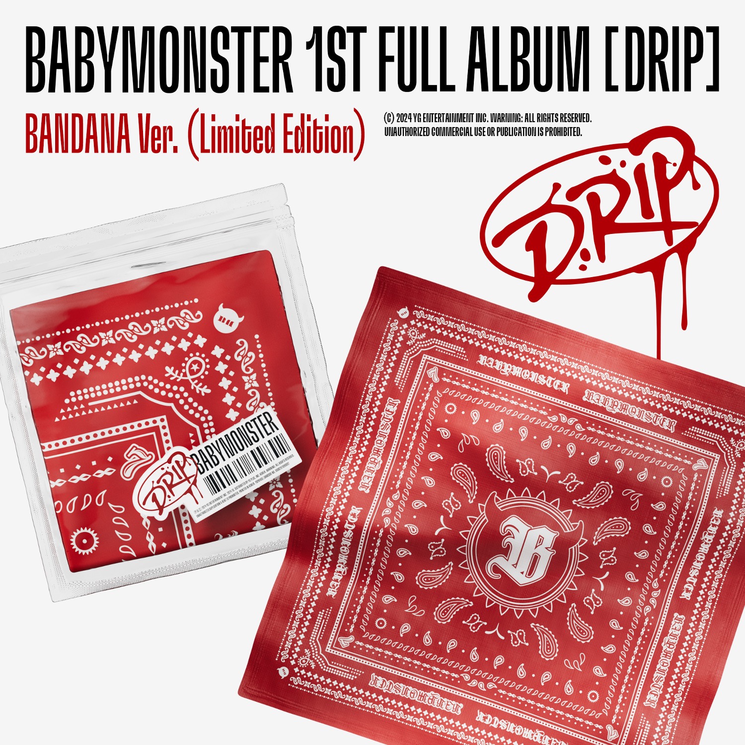 อัลบั้ม BABYMONSTER 1st FULL ALBUM [DRIP] BANDANA Ver. (Limited Edition) รอ 14-25 วัน