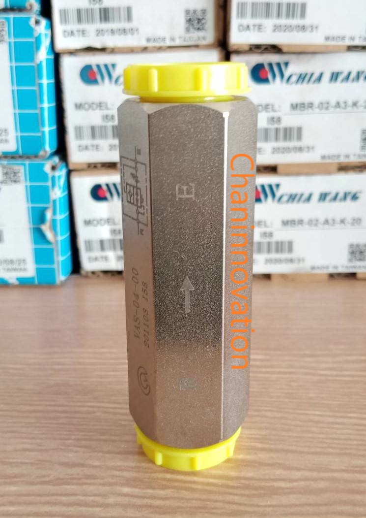 Hose Burst Protection Cartridge Type Valve#VAS-04วาล์วกันกระบอกไฮดรอลิคตกเมื่อเกิดสายยางน้ำมันไฮดรอลิคแตกขณะเครื่องจักรทำงานยก Hyd.Cylinder ขนาด 4 หุน (G1/2") ทนความดันสูง 350 bar,อัตราการไหลสูง 80 ลิตรต่อนาที เป็นวาล์วป้องกันอุบัติเหตุ(Safety valve)