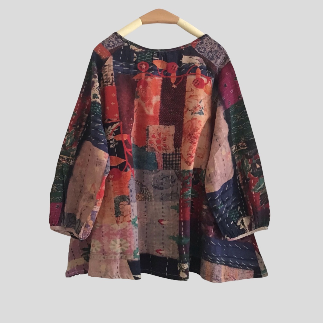 เสื้อผ้าฝ้ายพิมพ์ลาย patchwork