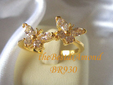 +++แหวนรูปผึ้ง2 ตัว สวยน่ารักมาก ดูดีมีดีไซน์ รหัส BR930+++