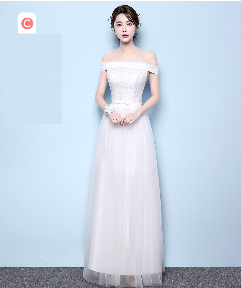 Pre-order เดรส สีขาว ชุดราตรียาว มีหลายแบบให้เลือก (ซิปหลัง)