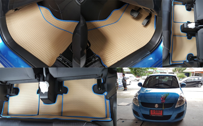 ผ้ายางปูพื้น Suzuki Swift ปูผ้ายางลายธนูสีครีมขอบฟ้า