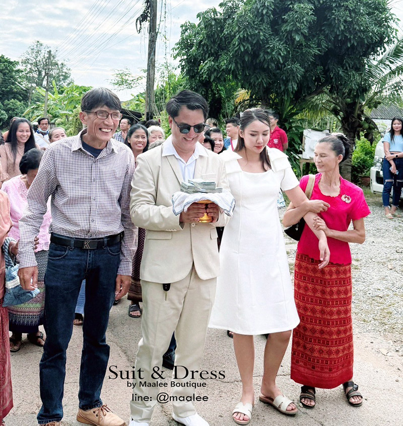 พร้อมเช่า ชุดสูทชาย สูทเพื่อนเจ้าบ่าว สีครีม เบจ Beige Brown (ไม่มีกั๊ก)