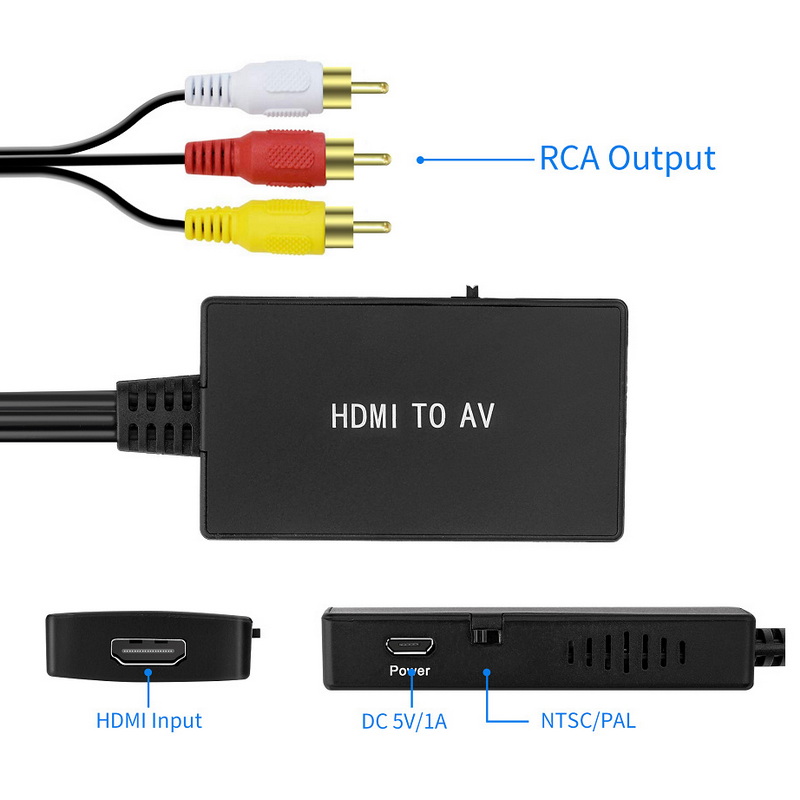 X-Tips HDMItoAV Adapter ตัวแปลง HDMI ออก RCA สามสี ปรับ NTSC/PAL ได้ ประกันศูนย์ไทย