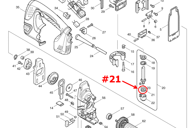 TORSION SPRING15 เลื่อยจิ๊กซอร์ Makita 4350CT [#21] Pn.231660-9 (แท้) ## (*)