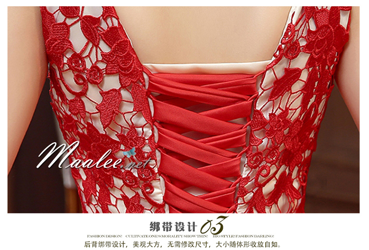 พร้อมส่ง ชุดราตรียาว สีครีม แบบเกาะอก ลายลูกไม้ ทรงหางปลาแต่งผ้าตาข่าย (เชือกผูกหลัง)