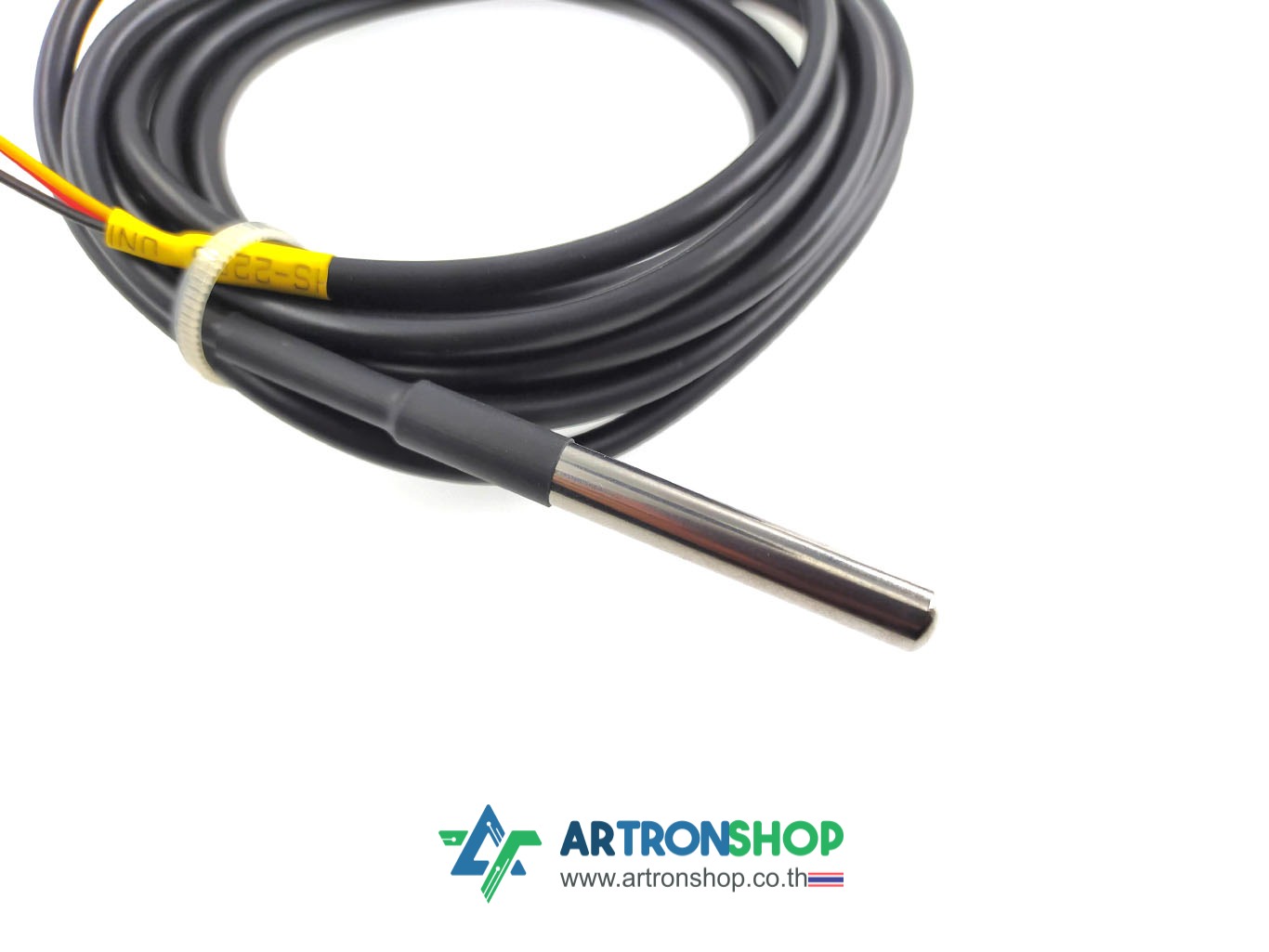 เซ็นเซอร์วัดอุณหภูมิกันน้ำ DS18B20 สายยาว 3 เมตร เข้าหัวสาย