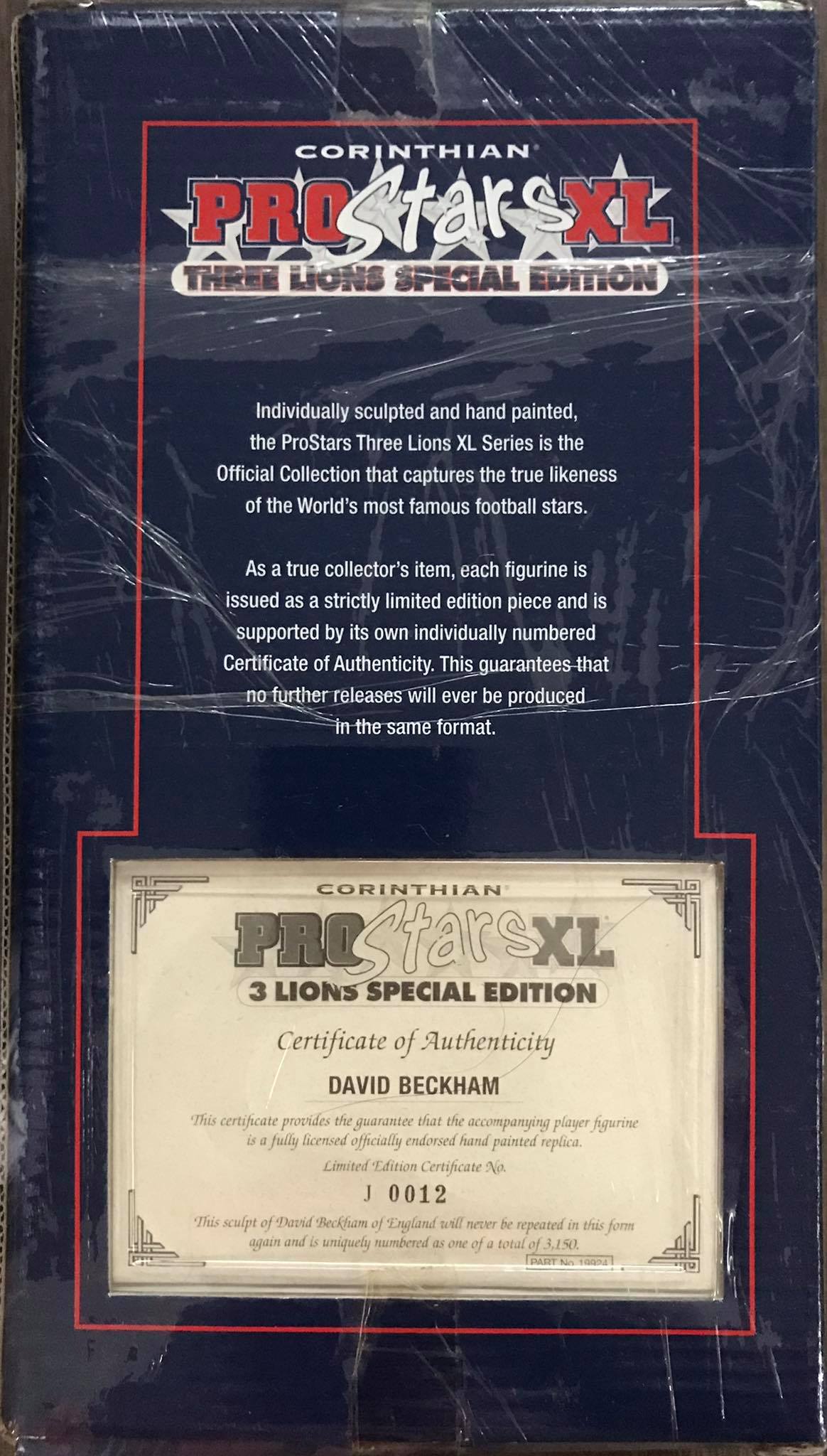 ตุ๊กตาโมเดลนักฟุตบอล ด.เบ็คแฮม ทีมชาติอังกฤษ โครินเธียน โปรสตาร์ - ProStars XL Three Lions Special Edition Series ใหม่ / D.BECKHAM ENGLAND National Football Team Corinthian ProStars Football Figure - ProStars XL Three Lions Special Edition Series NEW