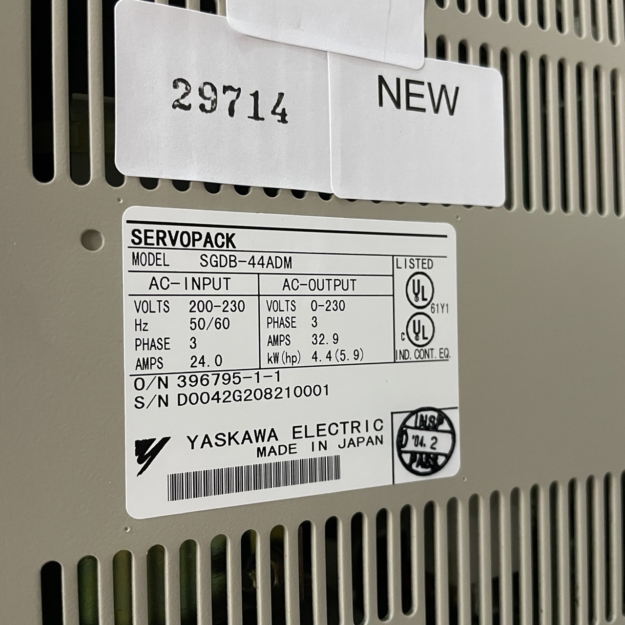 SGDB-44ADM SERVO DRIVE " YASKAWA "