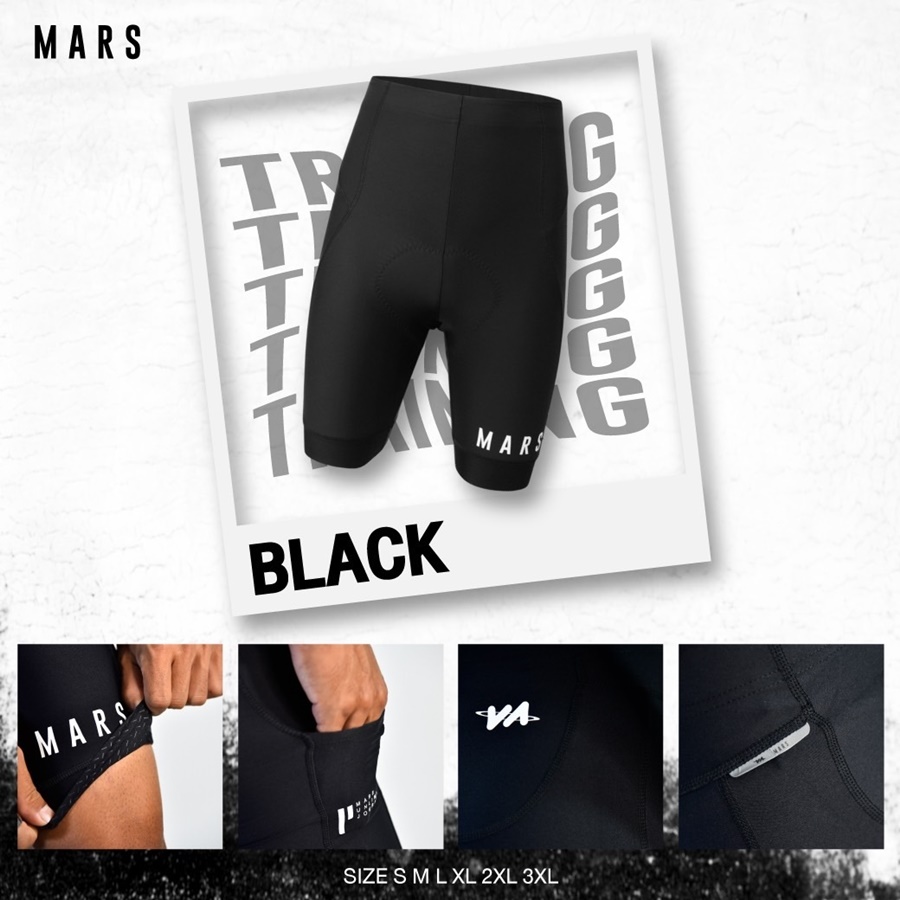 กางเกงปั่นจักรยานขาสั้น MARS รุ่น Training รุ่นใหม่ล่าสุด เนื้อผ้าทำมาจากวัสดุโพลีเอสเตอร์ ไนลอน ไลคร่า และ สแปนเด็กซ์ เจเนเรชั่นใหม่ ระบายเหงื่อได้ดีเยี่ยม 2025