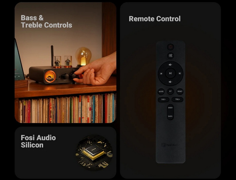 Fosi Audio MC331 Bluetooth Amplifier หลอดแก้วพร้อม DAC และ VU Meter ประกันศูนย์ไทย