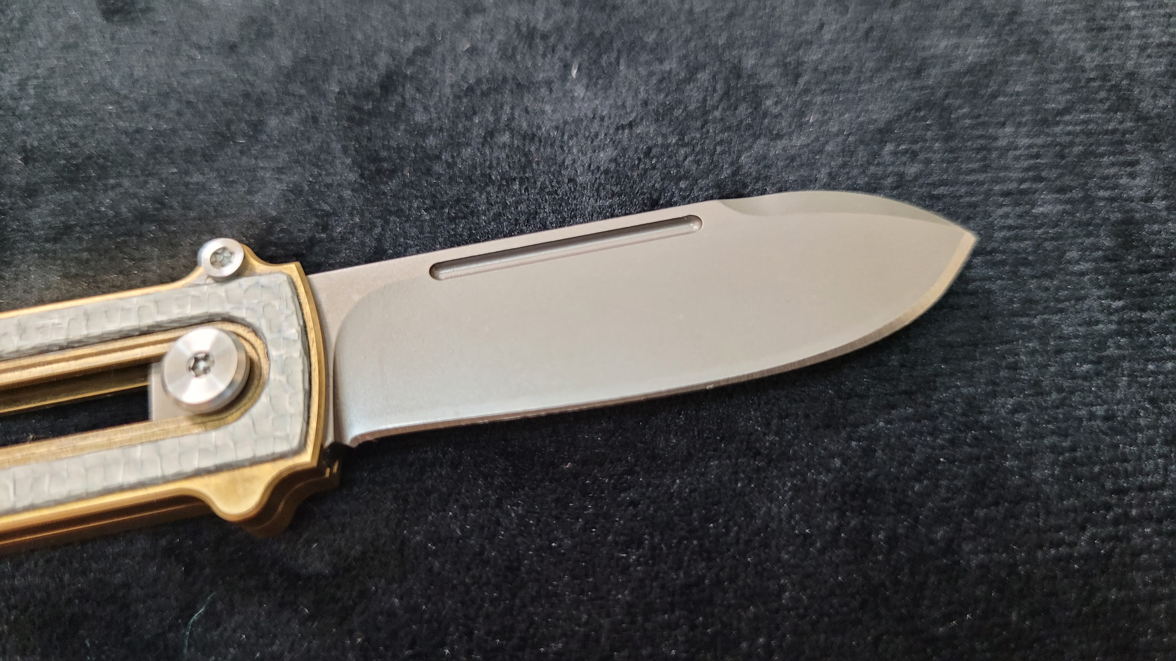 Al Br BarloX with M390 Blade-for a short time Dealer's Cost Silver Carbon Fiber DLC Black Blade