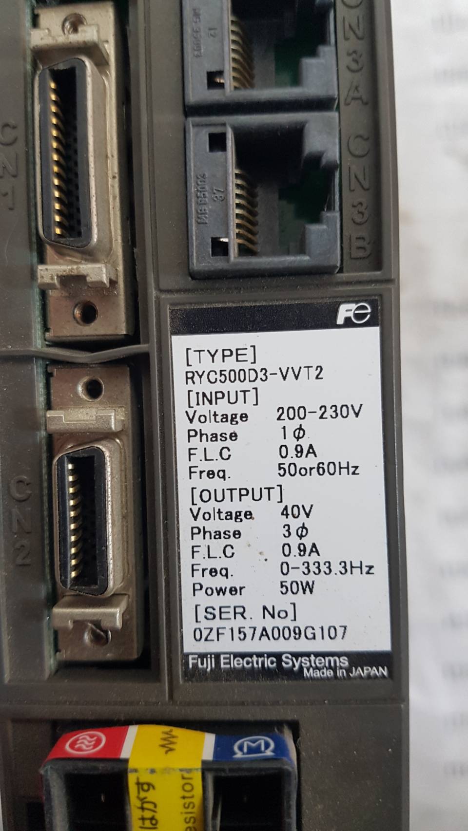 RYC500D3-VVT2 SERVO DRIVE " FUJI "