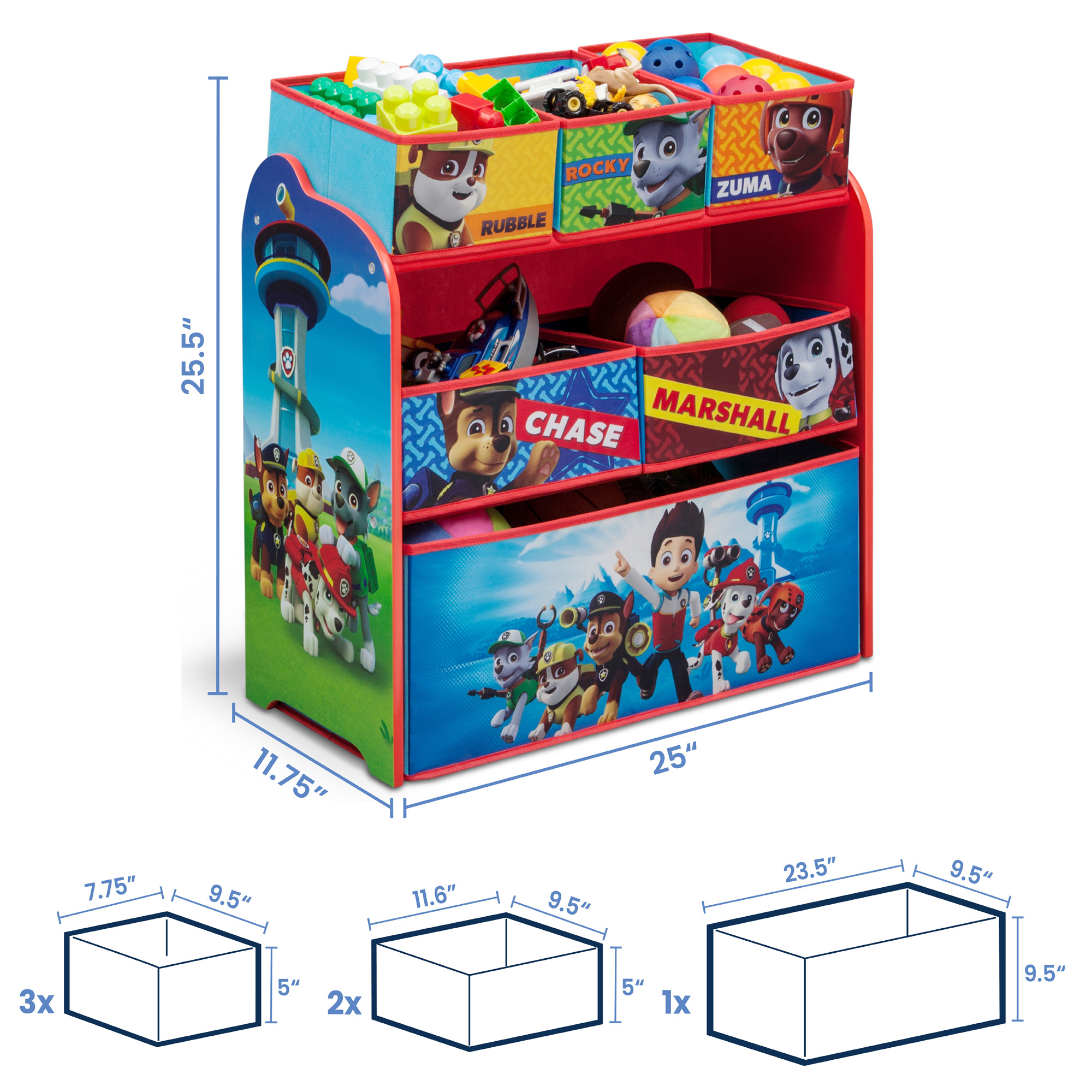 ชั้นเก็บของ ลาย Paw Patrol Nick Jr. PAW Patrol Multi-Bin Toy Organizer by Delta Children