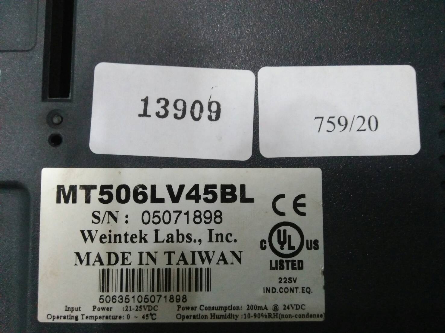 LCD TOUCH SCREEN “ WEINTEK ” รุ่น MT506LV45BL