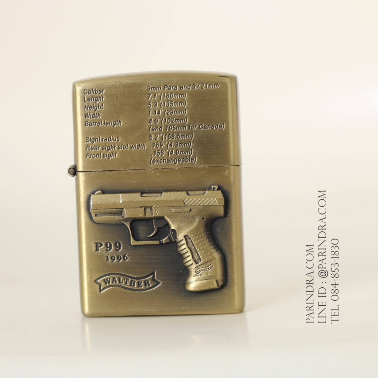 ไฟแช็คน้ำมันลาย ปืนพก Walther P99 9mm Parabellum ปี 1996 คลาสสิก