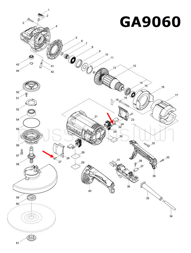 TAPPING SCREW 4X14 Maktec , Makita MT870, MT871, M8701, M8701B, CP100D, LS110, DHR1840, HR1841F Pn.(แท้) ##