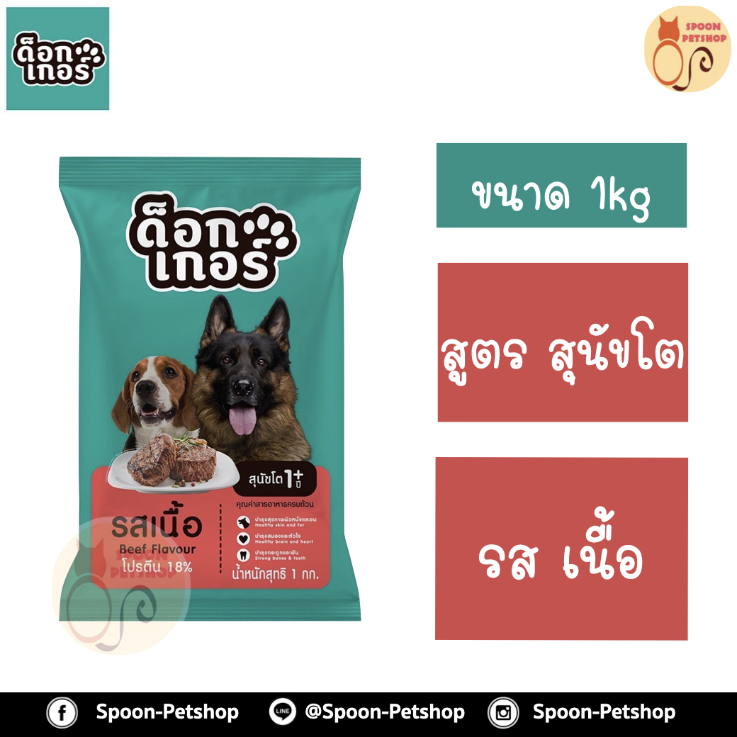 Dogker อาหารสุนัข ด็อกเกอร์ สูตรสุนัขโต รสเนื้อ 1kg