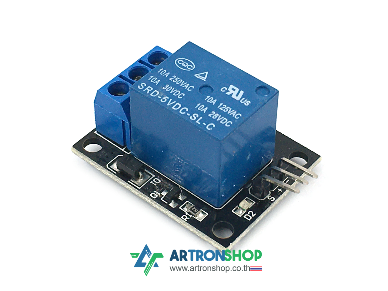 บอร์ดรีเลย์ 5V 1 ช่อง มีรูยึดน๊อต