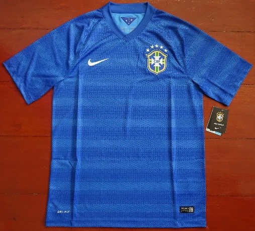 เสื้อฟุตบอล ทีมชาติบราซิล ชุดเยือน ชุดลุยศึกฟุตบอลโลก 2014 ใหม่ M-Size / BRAZIL Football Shirt Away Kit World Cup 2014 Jersey NEW M-Size