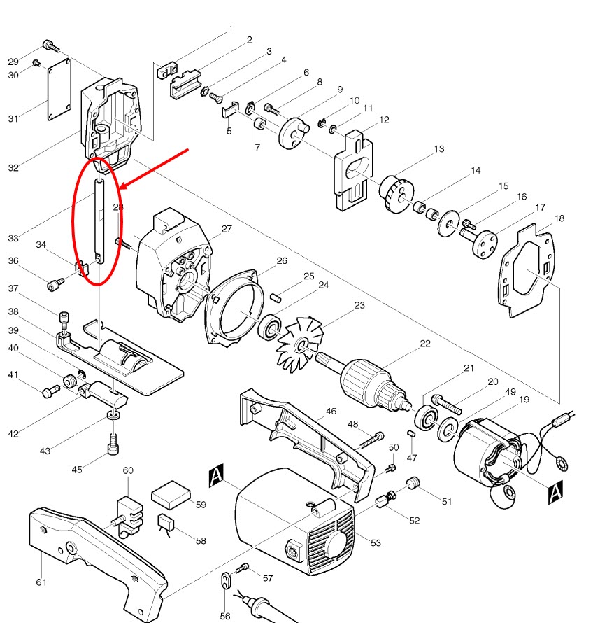 แกนชัก เลื่อยจิ๊กซอว์ Makita-มากีต้า 4300BA , 4300BV [#33] #H2