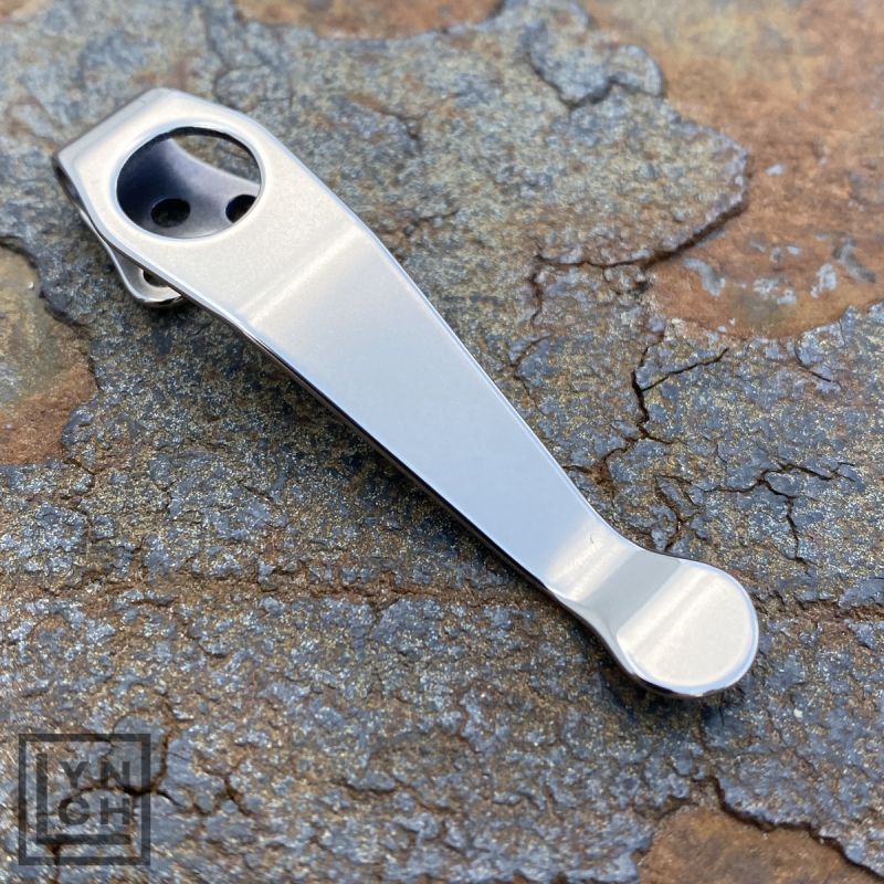 Spyderco Standard Clip - Polished "Feather" (มีโลโก้ขนนก)