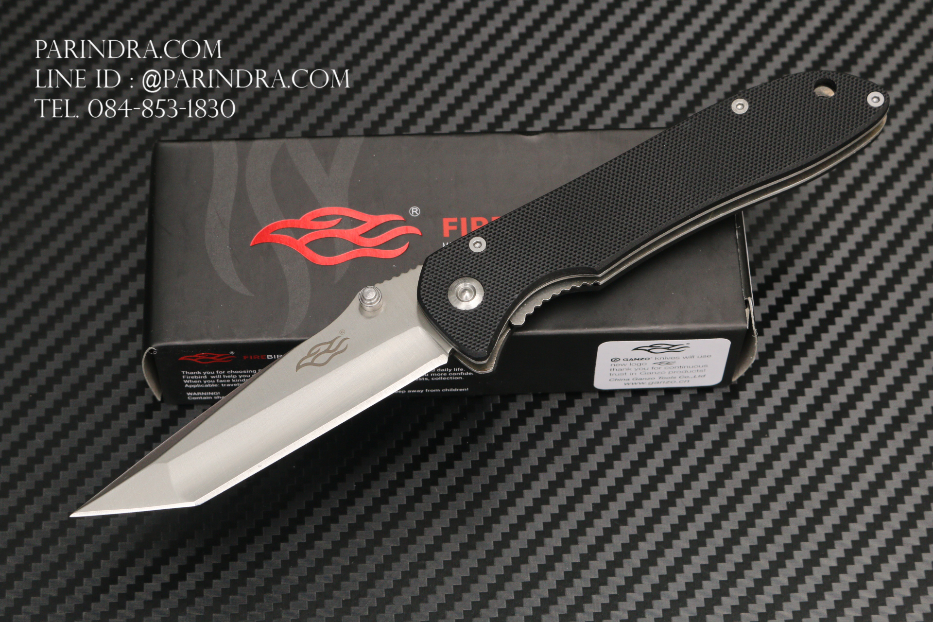 มีดพับ Ganzo รุ่น F714 สีดำ ปลายมีดทันโตะ Tanto ของแท้ 100%