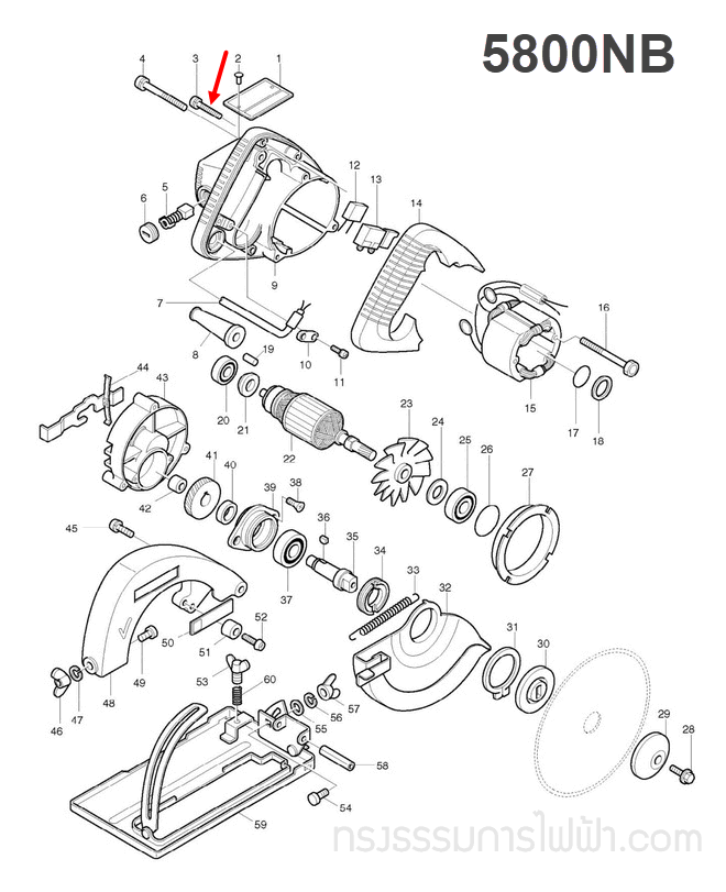 น๊อตชุบแข็ง เลื่อยวงเดือน Makita-มากีต้า 5800NB [#3] Pn.911148-2 (แท้) ##