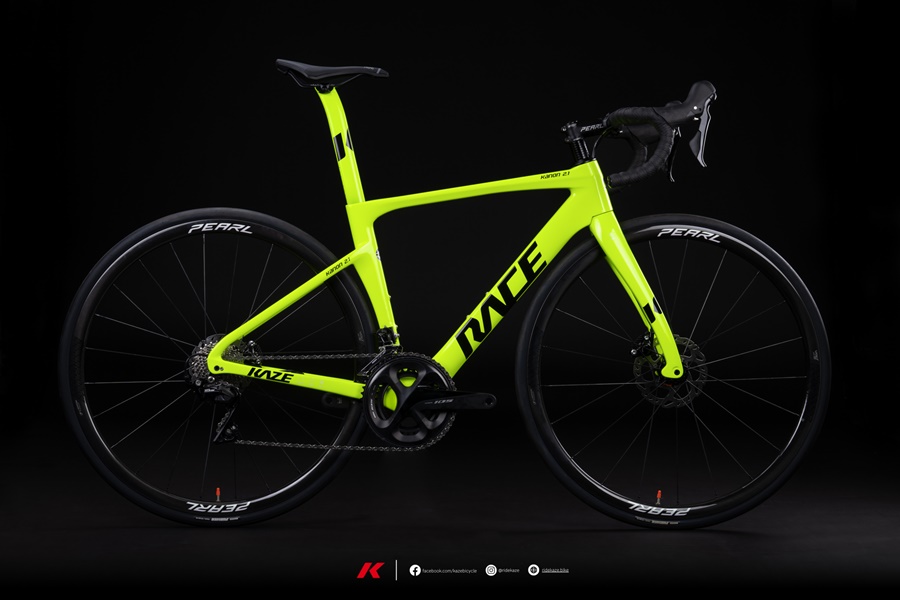 จักรยานเสือหมอบคาร์บอน KAZE RACE KANON 2.1 DISC Smart Premium พร้อมล้อคาร์บอน PEARL Volt 30