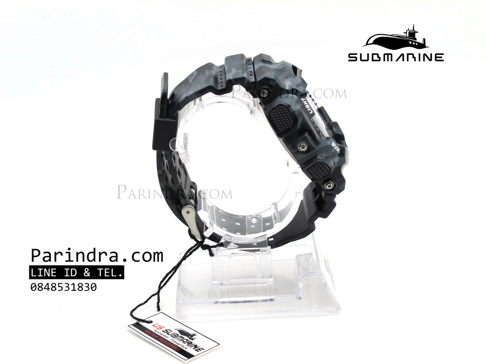 นาฬิกา US submarine รุ่น TP3176M (Military) สีลายพรางทหารสีเทาเข้มๆ หน้าปัดพื้นน้ำเงิน