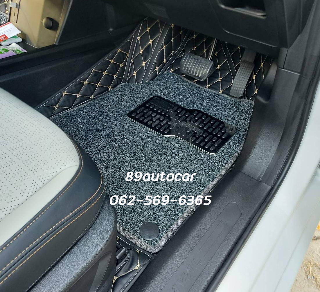 Haval Jolion ปูพรม7D สีดำด้ายทอง + พรมดักฝุ่นสีเทา เต็มคัน