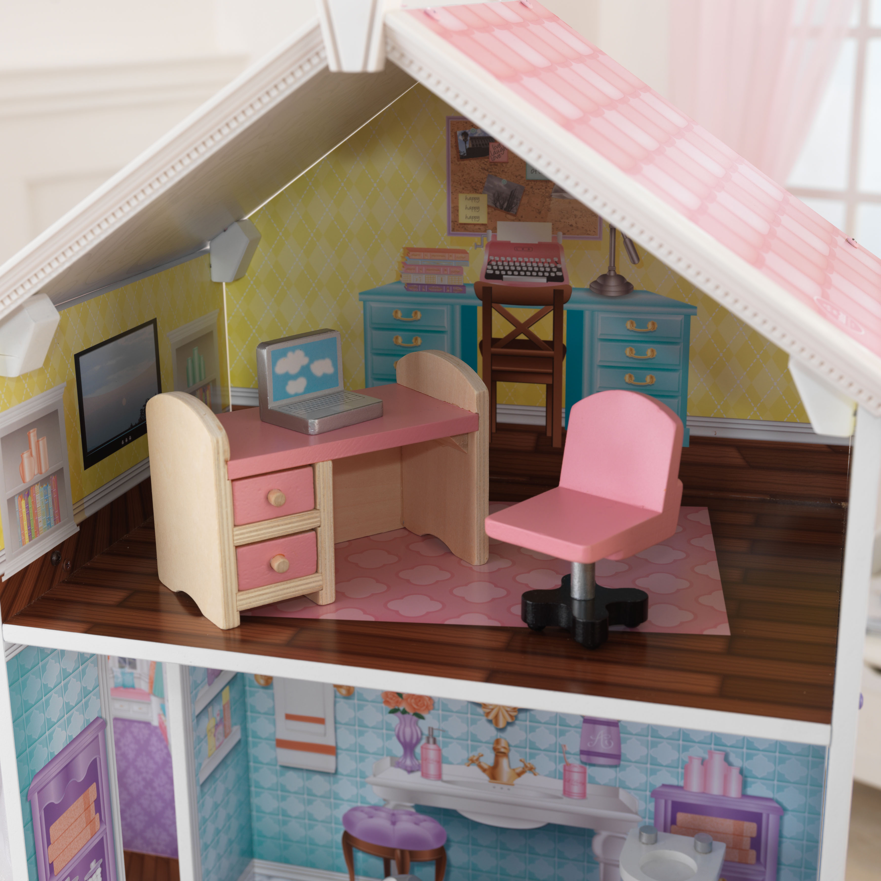 KidKraft Country Estate Dollhouse with 31 Accessories บ้านตุ๊กตาคฤหาสน์ในเมือง หลังใหญ่ มาพร้อมกับเฟอร์นิเจอร์31ชิ้น มีเสียงและไฟเวลาเล่น