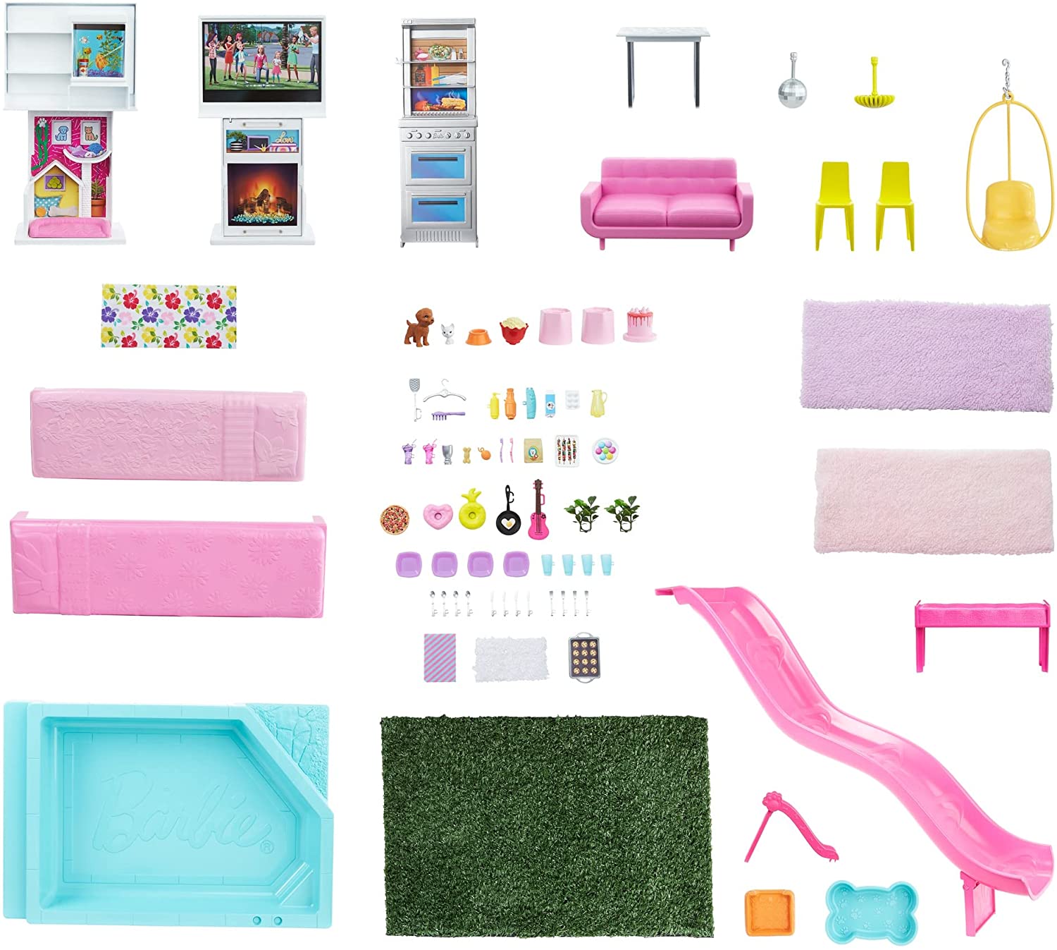 บาร์บี้ บ้าน พร้อมสระว่ายน้ำ สไลด์ ลิฟต์ และระบบแสงสีเสียง Barbie® New DreamHouse® Dollhouse with Pool, Slide, Elevator, Lights & Sounds