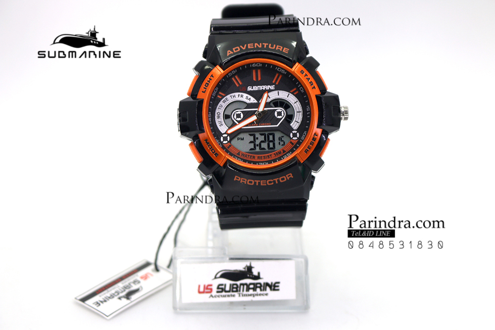 นาฬิกา US submarine TP3160M ดำ-ส้ม