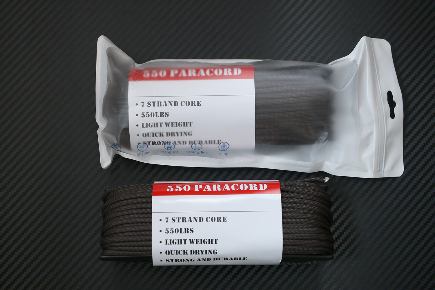 เชือกพาราคอร์ด PARACORD 550 คุณภาพสูง # DARK COFFEE ใช้ได้งานได้เอนกประสงค์
