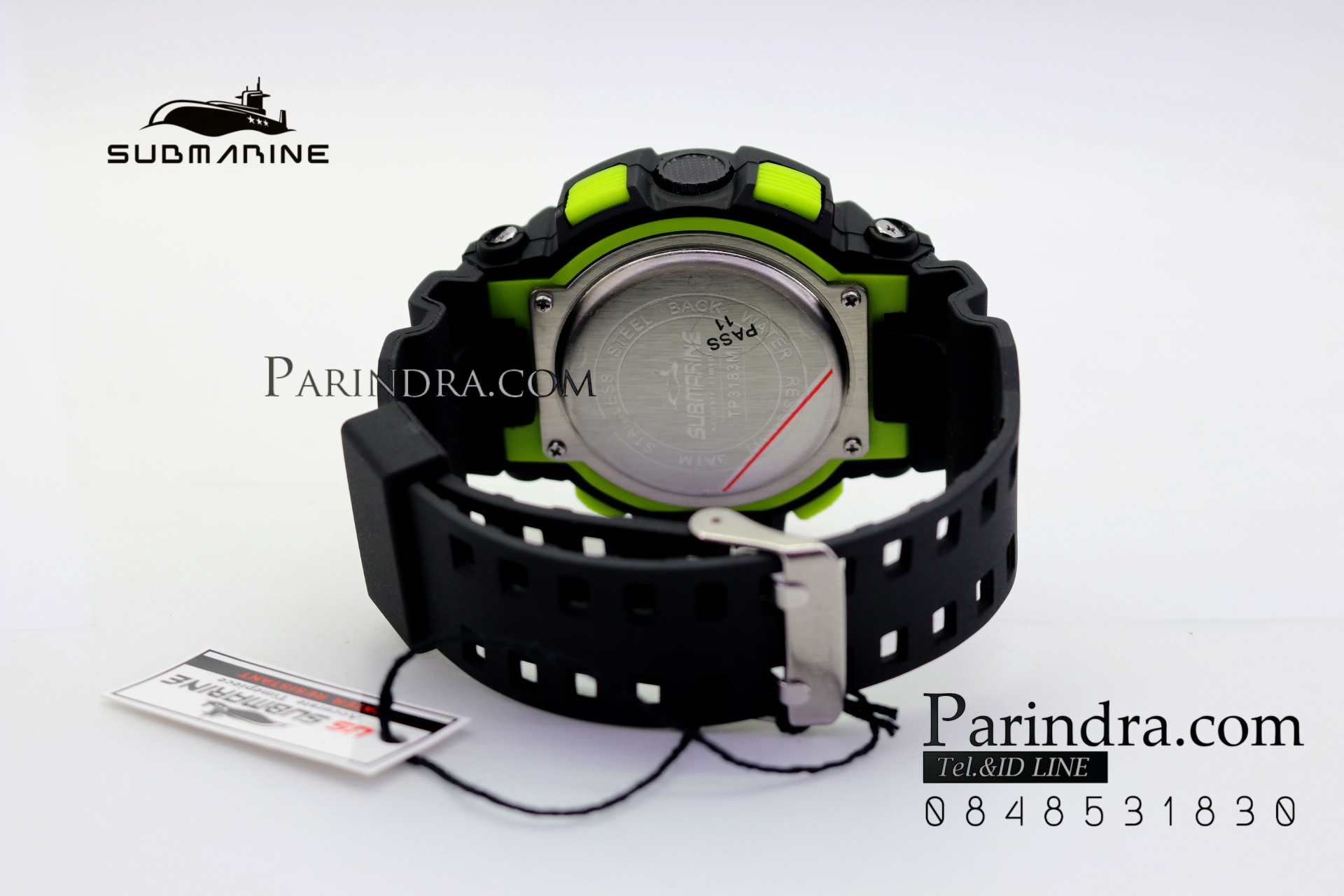 นาฬิกาข้อมือ US submarine Protector รุ่น TP3183M สีดำตัดเขียว