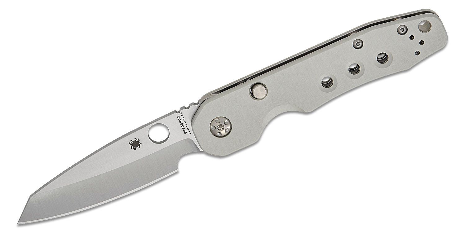 Spyderco Smock Compression Lock Knife Raw Aluminum (3.3" Satin Cru-Wear)