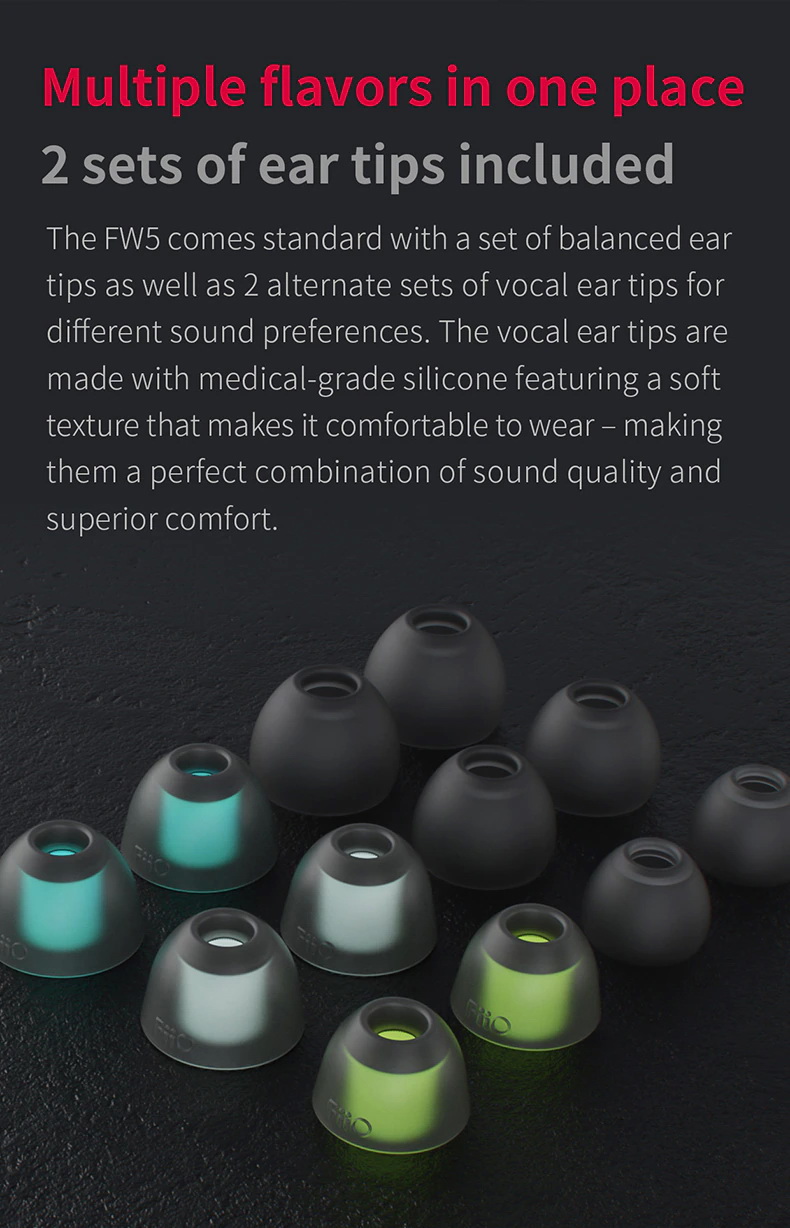 FiiO FW5 หูฟัง TWS หูฟัง 3 ไดรเวอร์ 2BA+1DD ประกันศูนย์ไทย