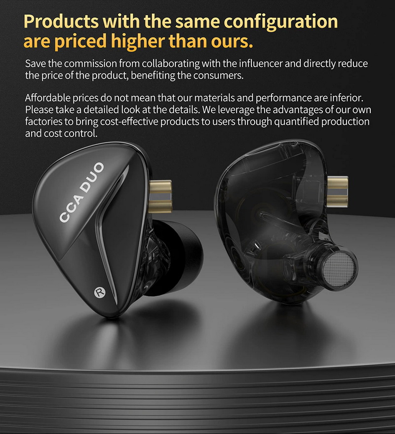 CCA DUO หูฟัง IEM ไดรเวอร์ Dual Dynamic ประสิทธิภาพสูง ประกันศูนย์ไทย