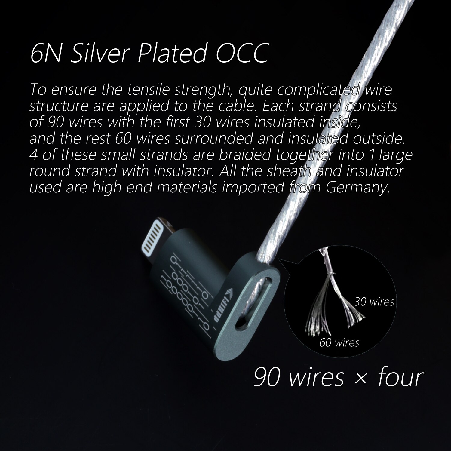 ขาย DD MFi06 สายแปลง Lightning เป็น USB TypeC สายชุบเงิน 6N OCC