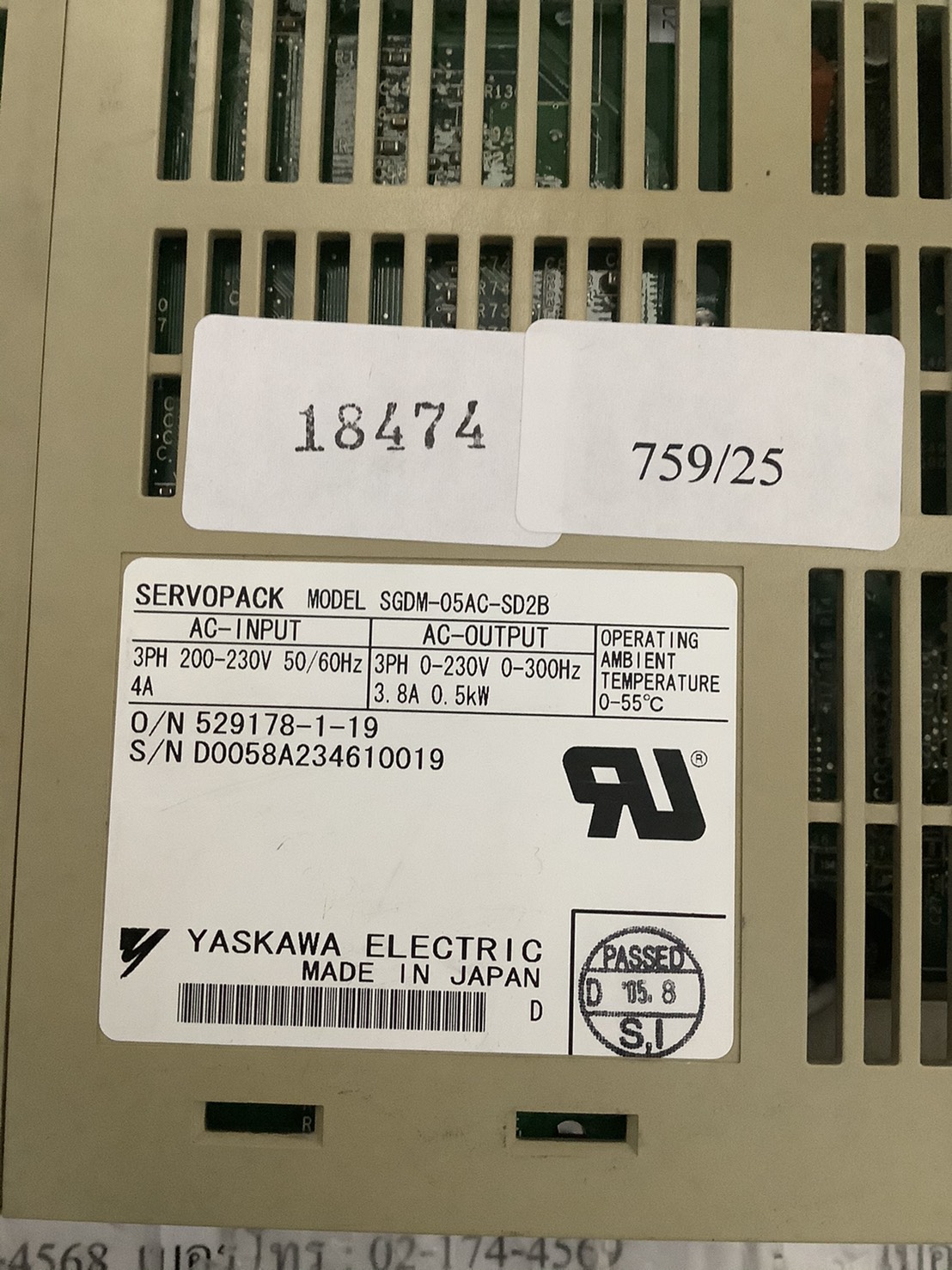 SGDM-05AC-SD2B SERVO DRIVE “ YASKAWA ”